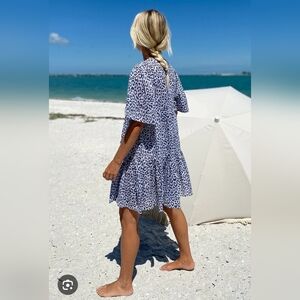 Emerson Fry India Collection Isla Dress - Charcoal Leopard Organic M/L Excellent